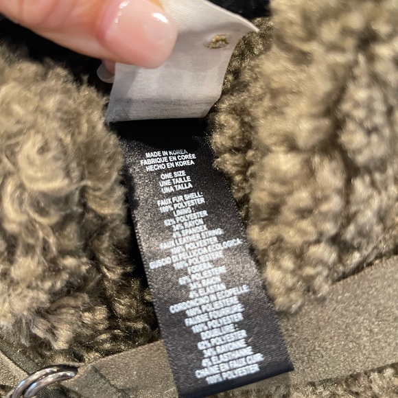 Anthropologie Sherpa Army Green Vest One Size - Picture 6 of 7